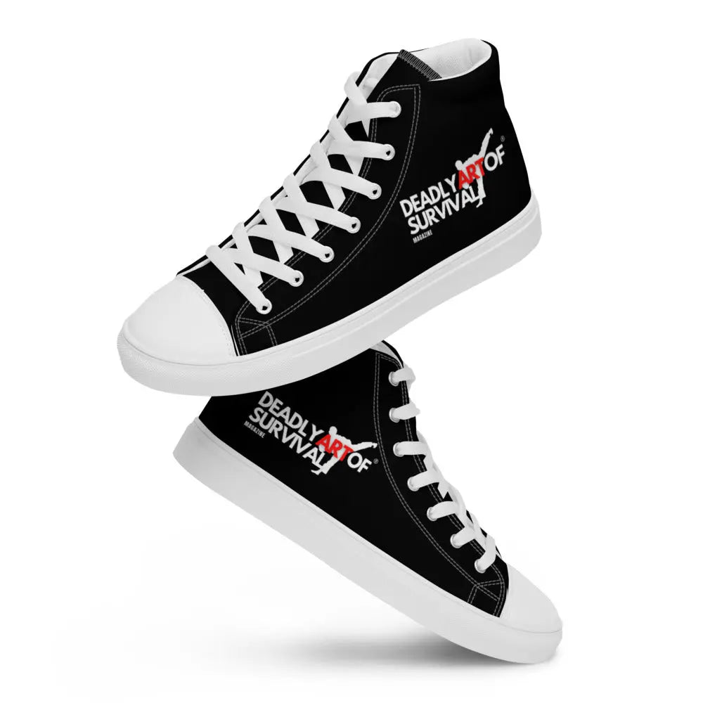 Deadly Art of Survival Mens Black High Top Sneakers deadlyartofsurvival.com