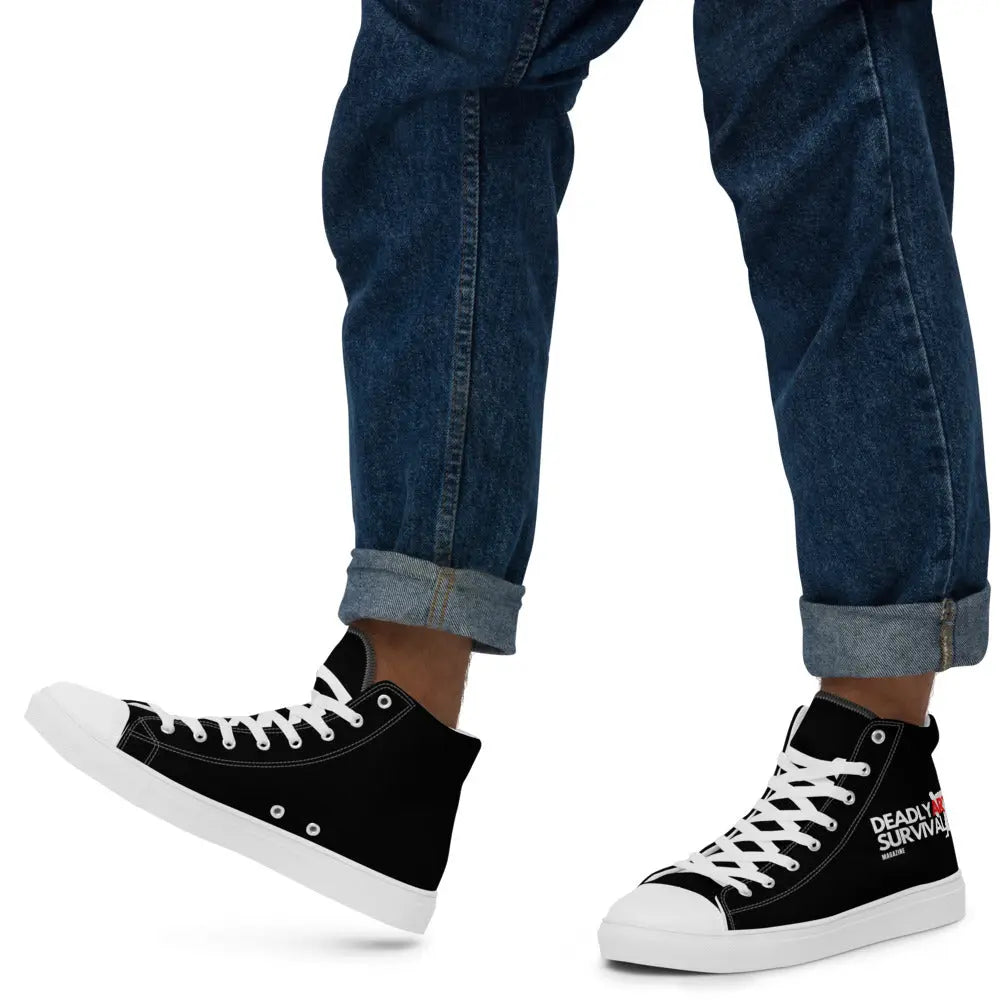 Deadly Art of Survival Mens Black High Top Sneakers deadlyartofsurvival.com