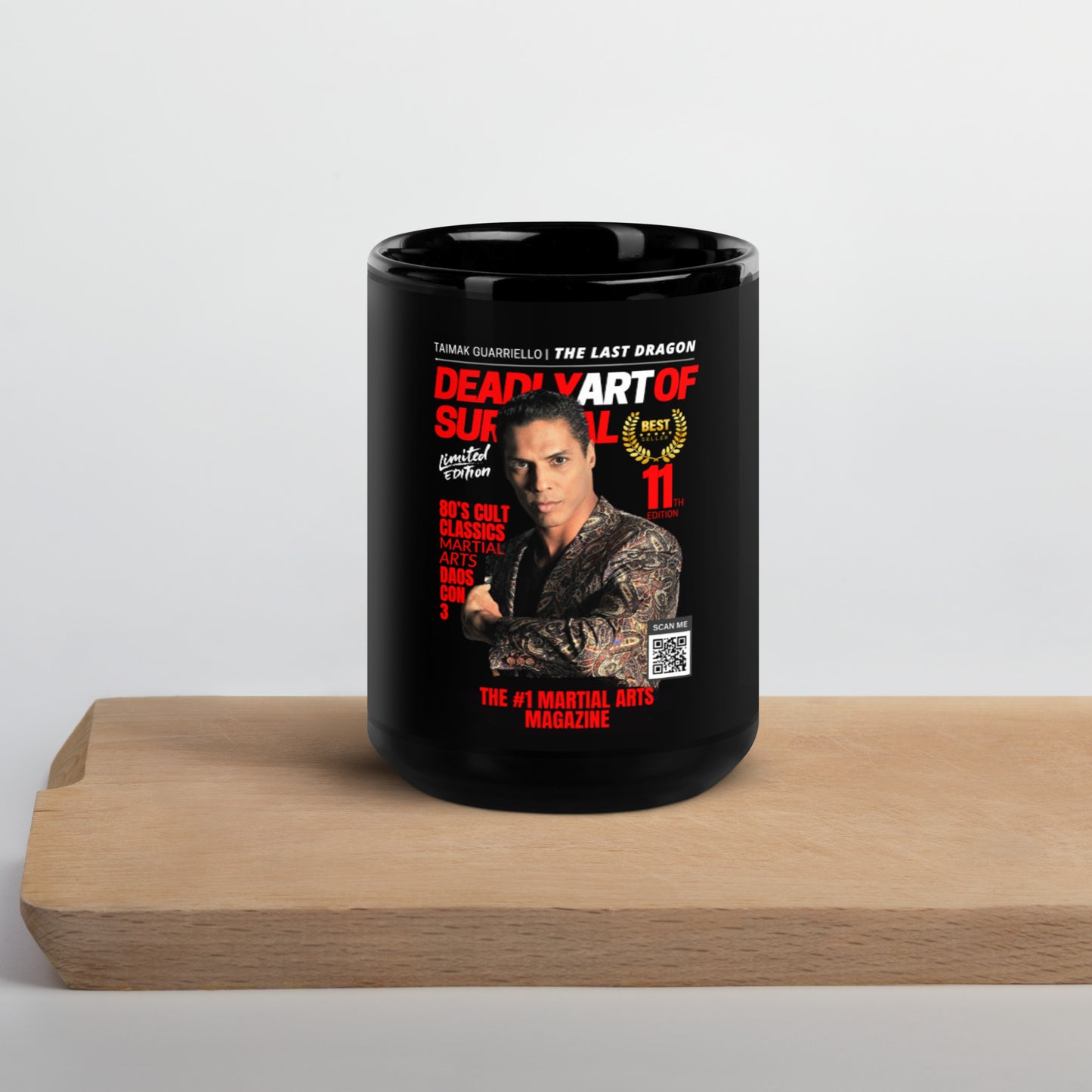 Taimak X DAOS Black Glossy Mug deadlyartofsurvival.com