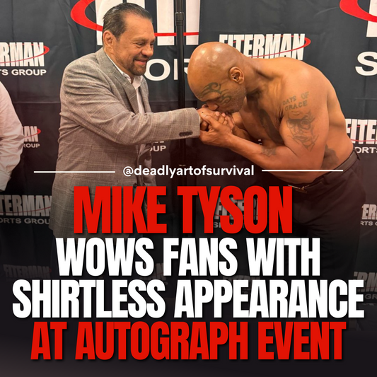 Mike-Tyson-Wows-Fans-with-Shirtless-Appearance-at-Autograph-Event-Flaunting-Ripped-Physique deadlyartofsurvival.com