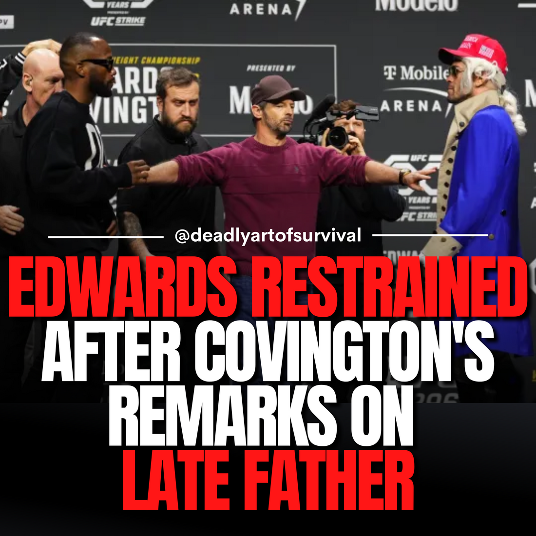 UFC 296 Drama: Edwards Restrained in Staredown After Covington's Remarks on Late Father