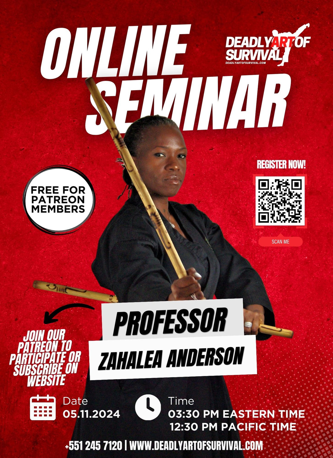 Professor-Zahalea-Anderson-Online-Martial-Arts-Seminar-DAOS-TV-05-11-Saturday deadlyartofsurvival.com