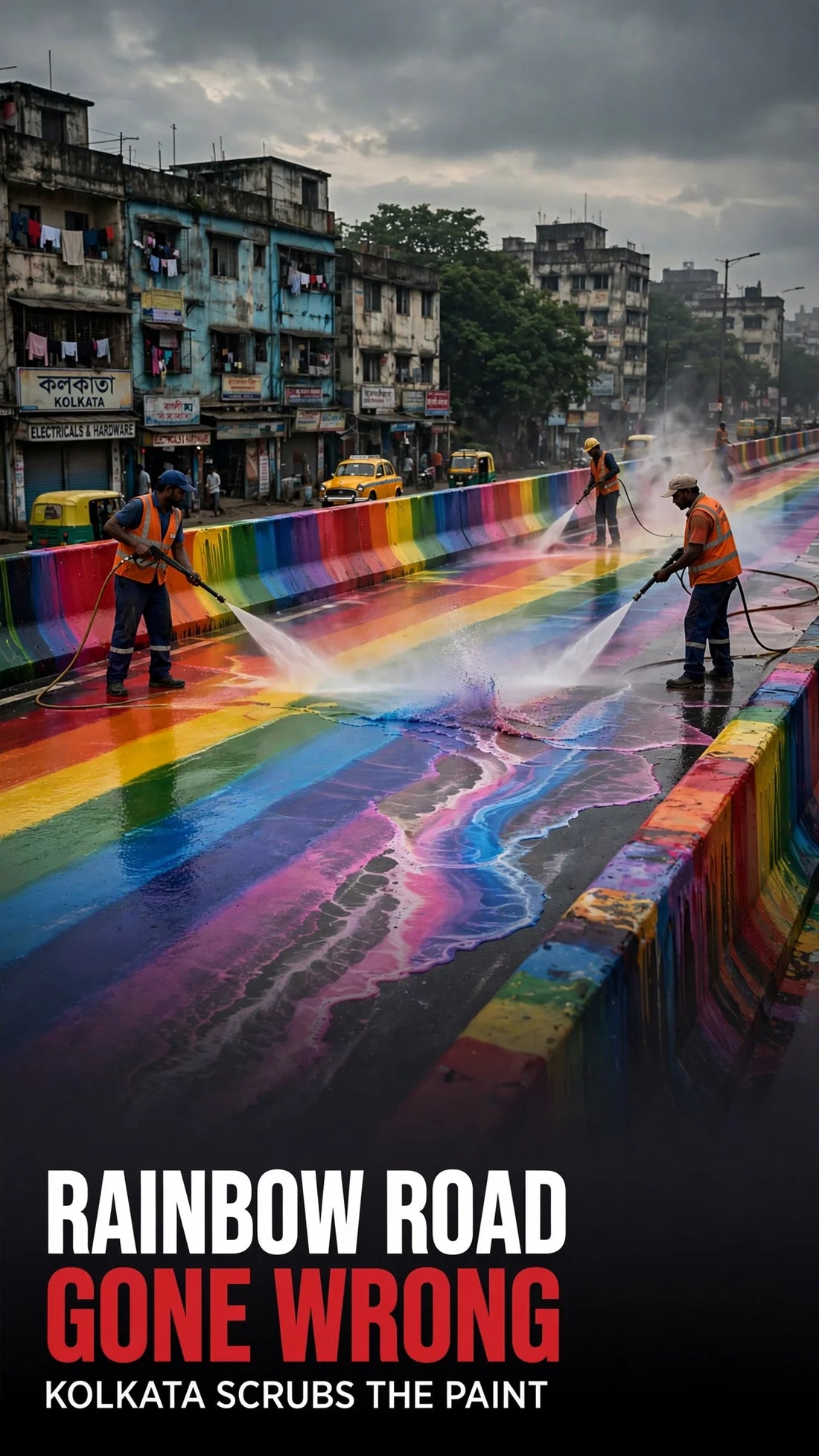 RAINBOW ROAD GONE WRONG: KOLKATA SCRUBS THE PAINT deadlyartofsurvival.com