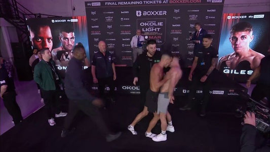 Intense Weigh-In Brawl: Fighter on Okolie vs Light Undercard Sends Opponent Flying