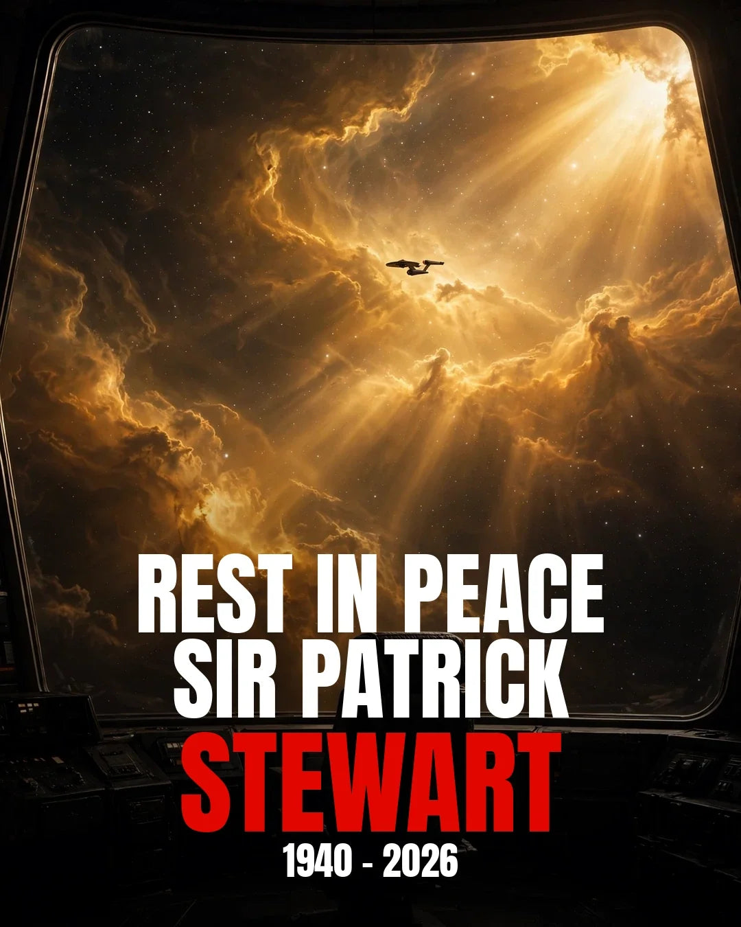 Rest in Peace Sir Patrick Stewart tribute cover