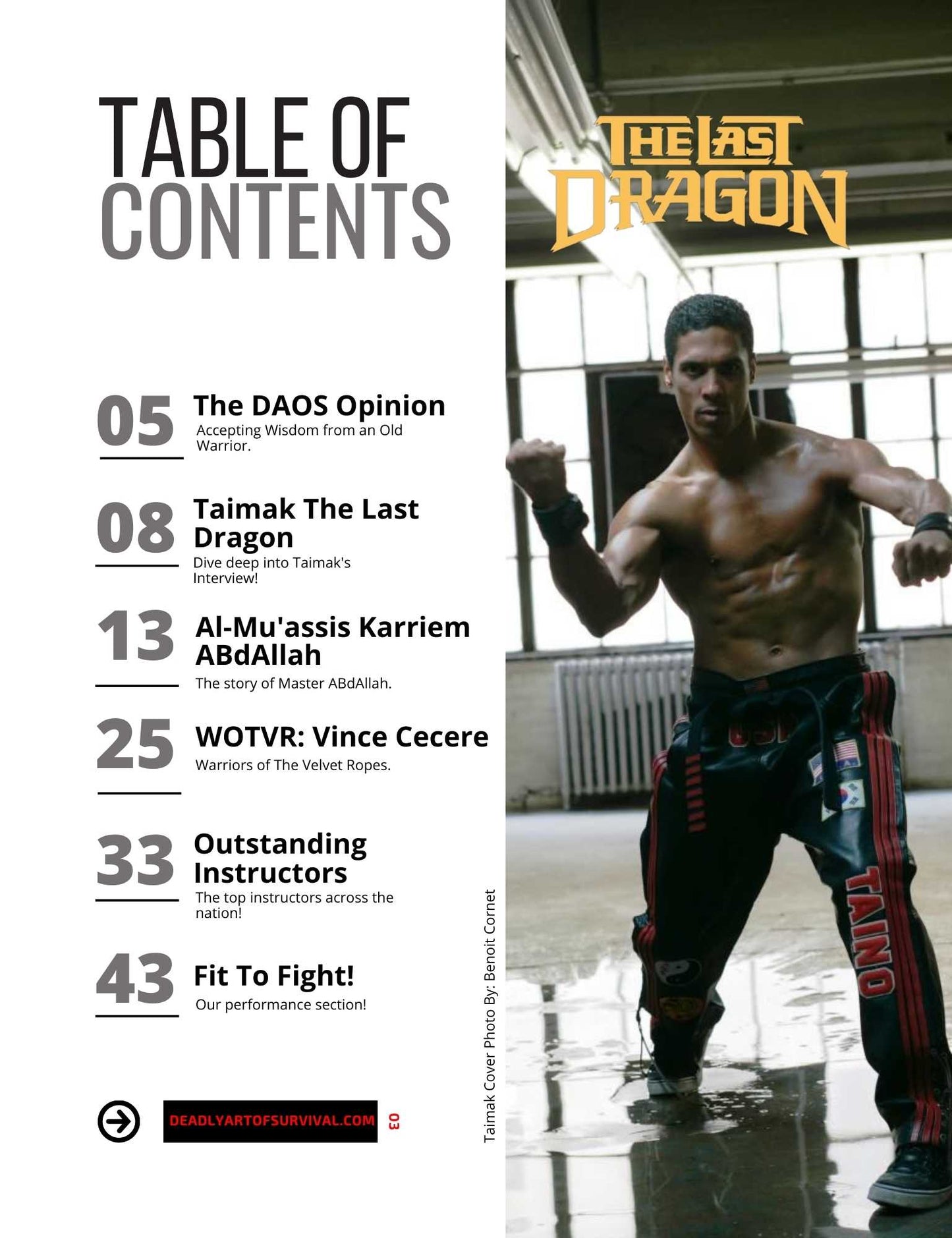 Taimak x Deadly Art of Survival Magazine 11th Edition The #1 Martial Arts Magazine Worldwide deadlyartofsurvival.com