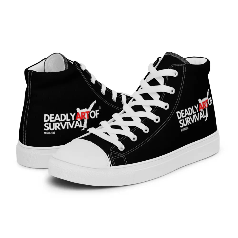 Deadly Art of Survival Mens Black High Top Sneakers deadlyartofsurvival.com