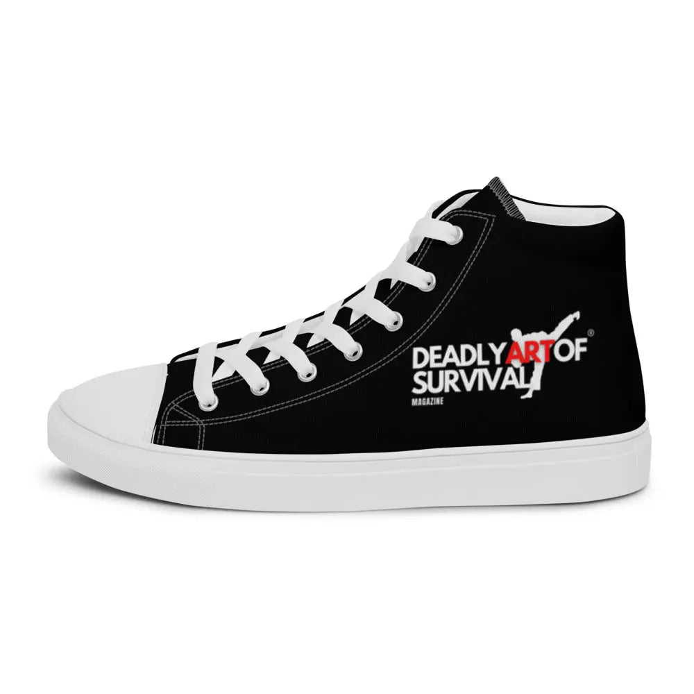 Deadly Art of Survival Mens Black High Top Sneakers deadlyartofsurvival.com
